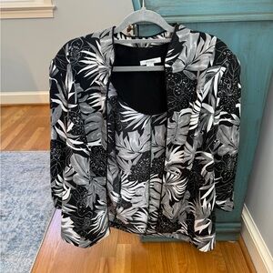 Dressbarn Black and White Patterned Blazer